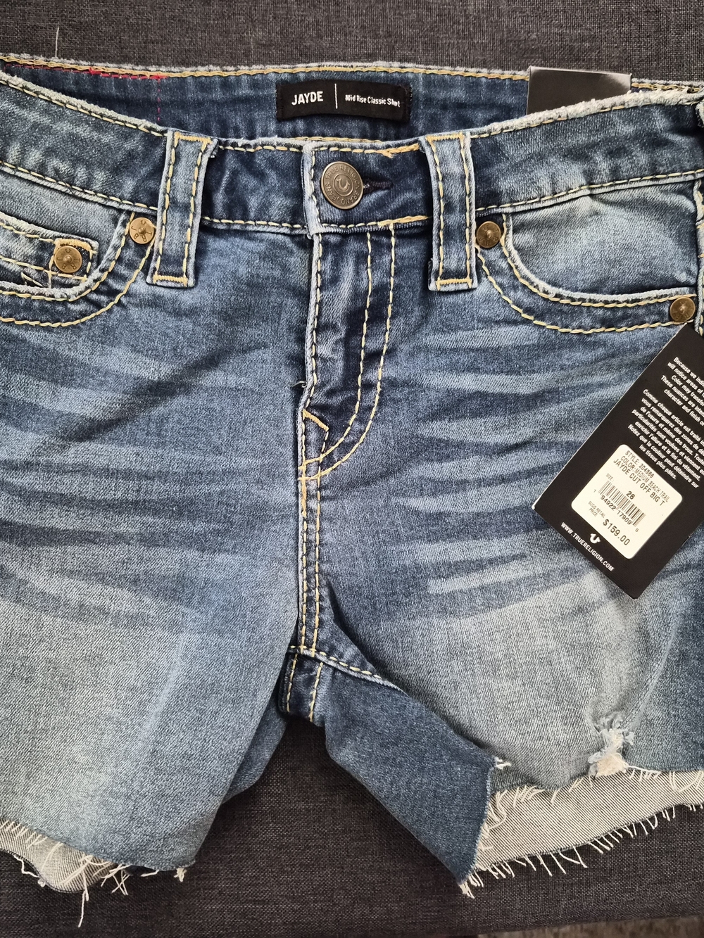 True Religion Jayde Big T Denim Shorts